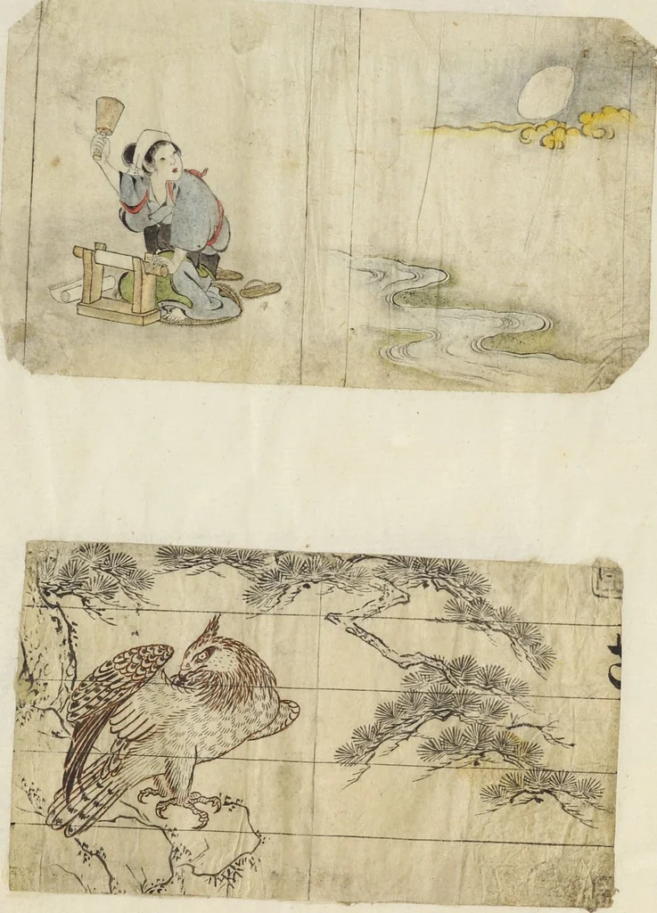 An illustration from Album of Sketches for Lacquer Decoration (Makie 蒔絵), 1840, leaf 4