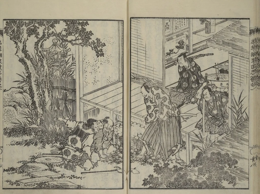 An illustration from Loyal Songs of Itako (Chūkō itakobushi) : [volume 1], 1809, leaf 21