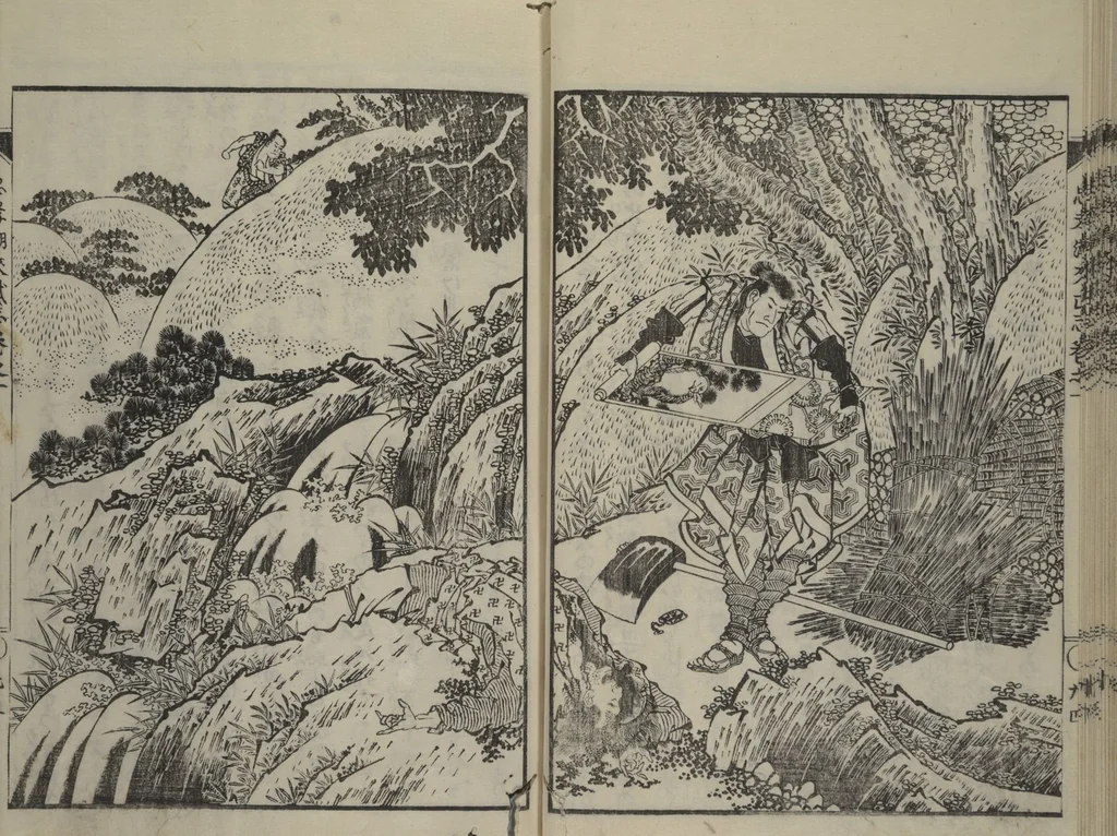 An illustration from Loyal Songs of Itako (Chūkō itakobushi) : [volume 1], 1809, leaf 27