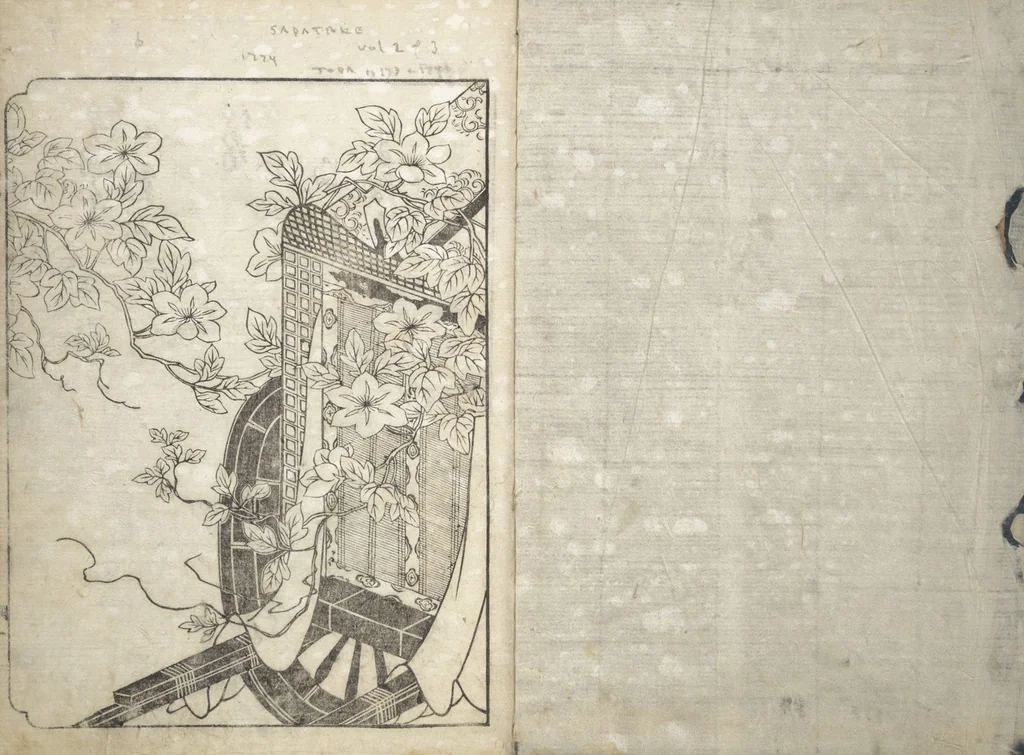 An illustration from A Fashionable Representation of the Immortals of Poetry: Picture Book of Waka-no-ura (Fūryū kasen ehon waka no ura) : [volume 2], 1734, leaf 2