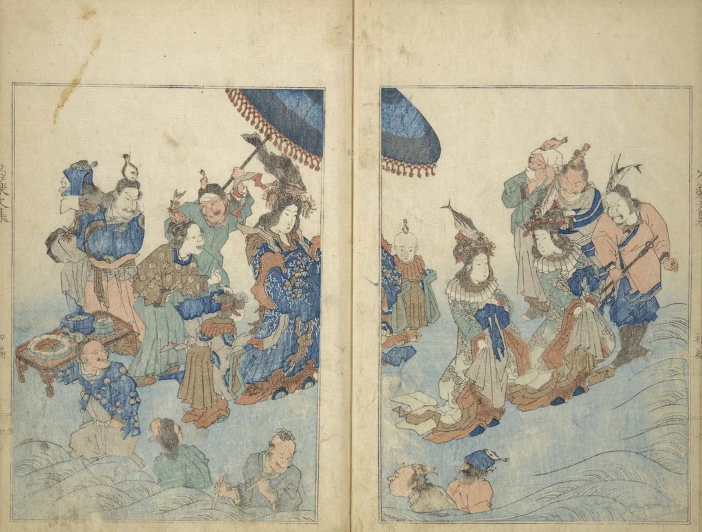 An illustration from Collection of Famous Kyōka Poems Selected by Shakuyakutei (Shakuyakutei bunshū shohen) : [volume 3], 1834, leaf 7