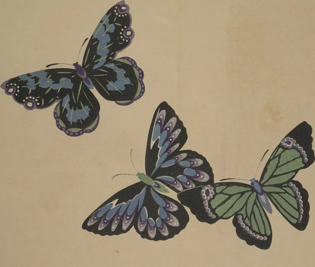 An illustration from A Thousand Butterflies (Chō senshu) : [volume 1], 1903, leaf 12