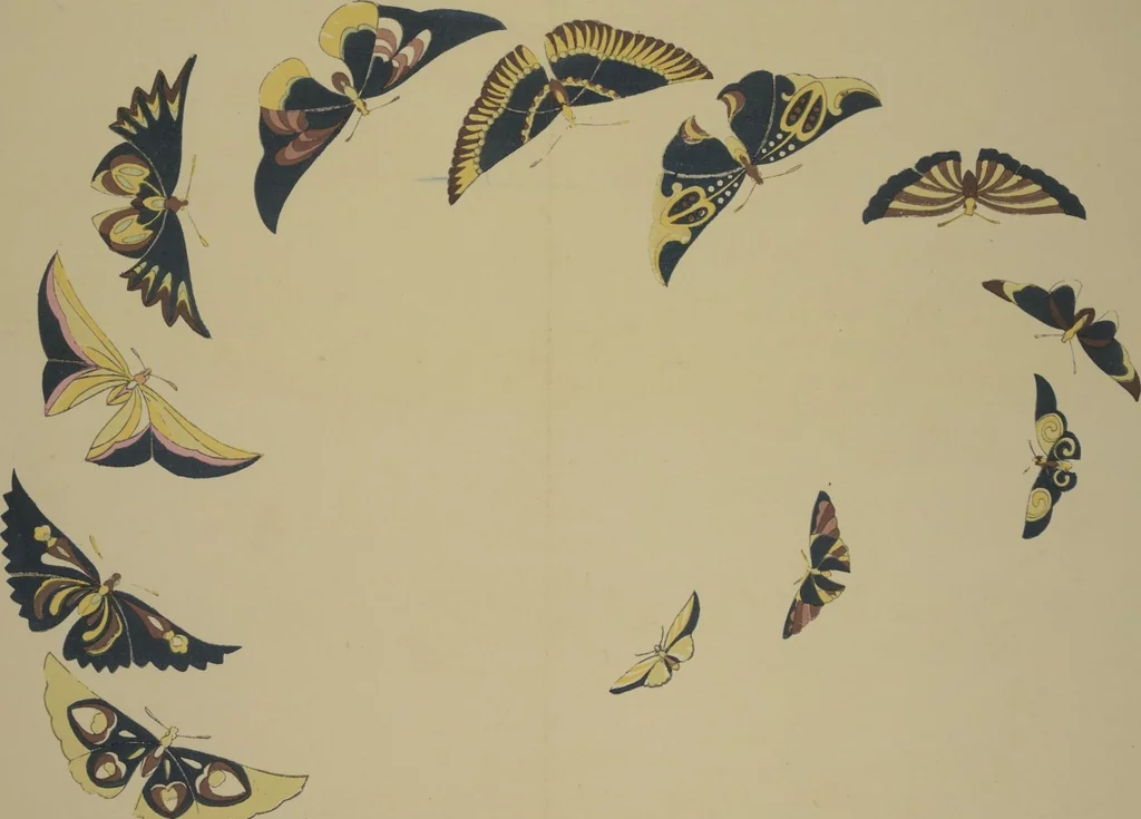An illustration from A Thousand Butterflies (Chō senshu) : [volume 1], 1903, leaf 8
