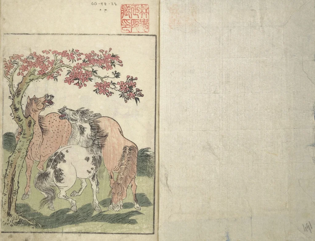 An illustration from Picture Book of the Foot and Peak of the Mountain (Ehon komagatake ) : [volume 2], 1802, leaf 2