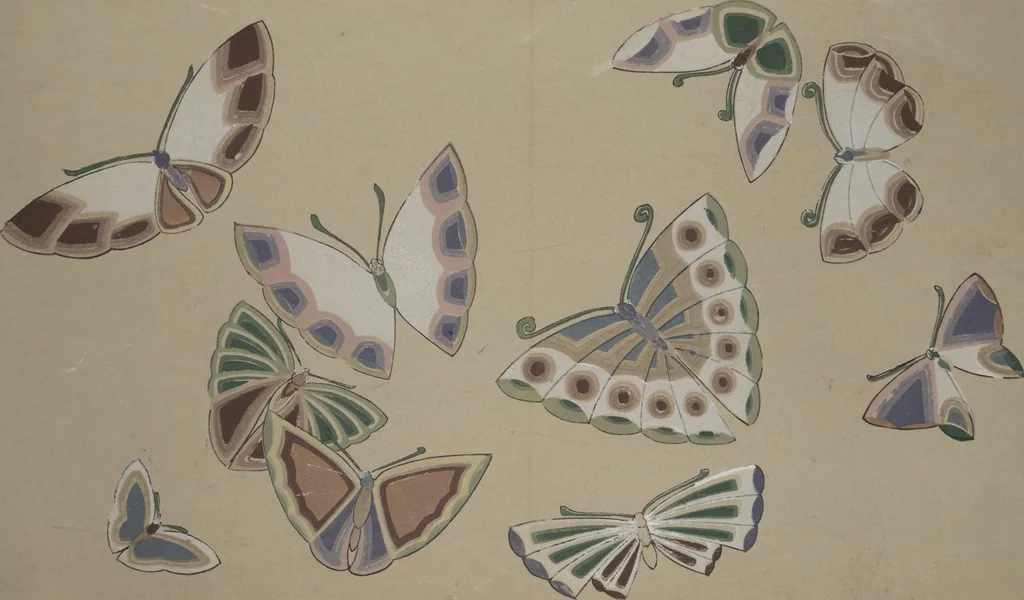 An illustration from A Thousand Butterflies (Chō senshu) : [volume 2], 1903, leaf 19