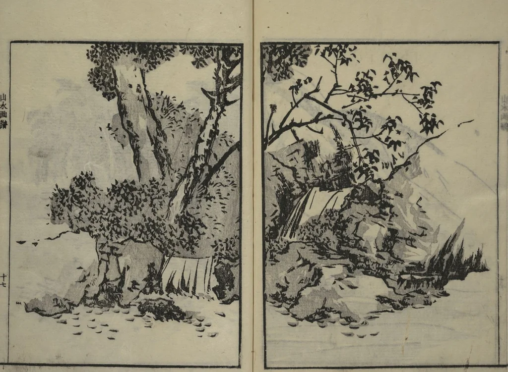 An illustration from Soken Landscape Picture Album (Soken sansui gafu) : [volume 1], 1818, leaf 20