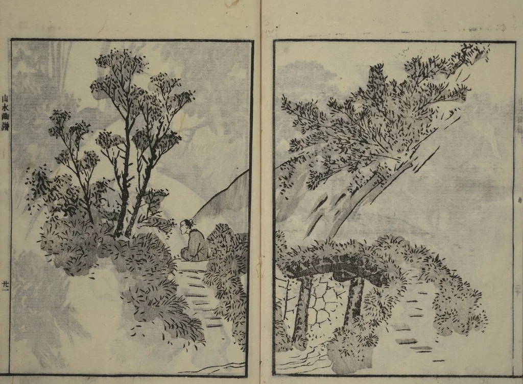 An illustration from Soken Landscape Picture Album (Soken sansui gafu) : [volume 1], 1818, leaf 24