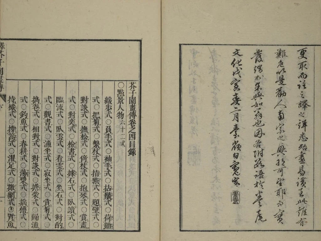 An illustration from The Mustard Seed Garden Painting Manual (Yakubon Kaishien gaden) : [volume 2], 1817, leaf 3