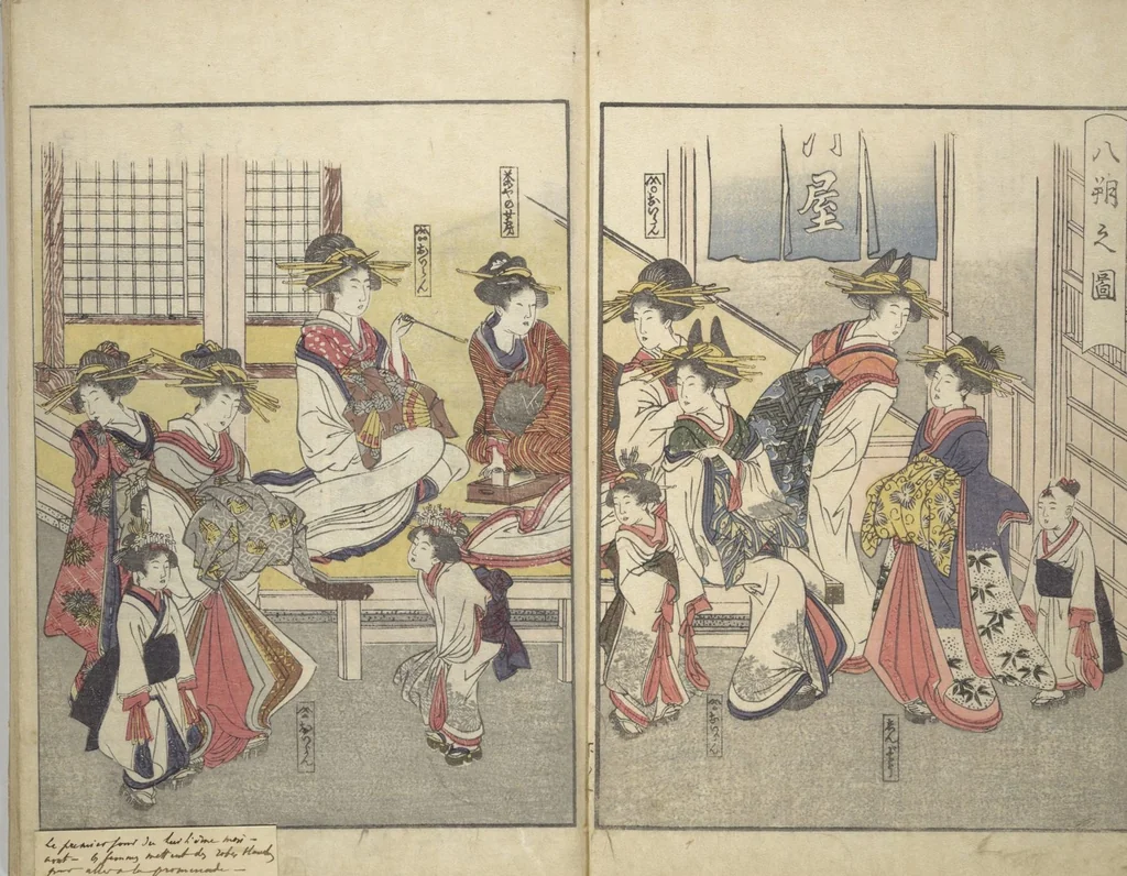 An illustration from Yoshiwara Picture Book of New Year’s Festivities (Seirō ehon nenjū gyōji) : [volume 2], 1804, leaf 3