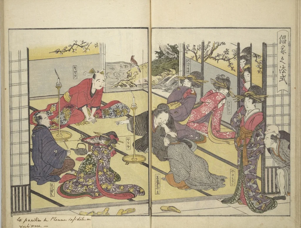 An illustration from Yoshiwara Picture Book of New Year’s Festivities (Seirō ehon nenjū gyōji) : [volume 2], 1804, leaf 9
