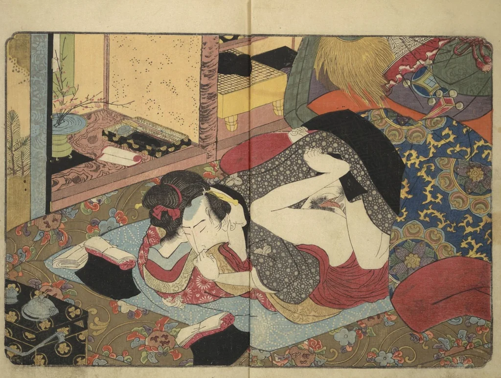 An illustration from Floating Bridge of Heaven (Ama no ukihashi) : [volume 1], 1830, leaf 6