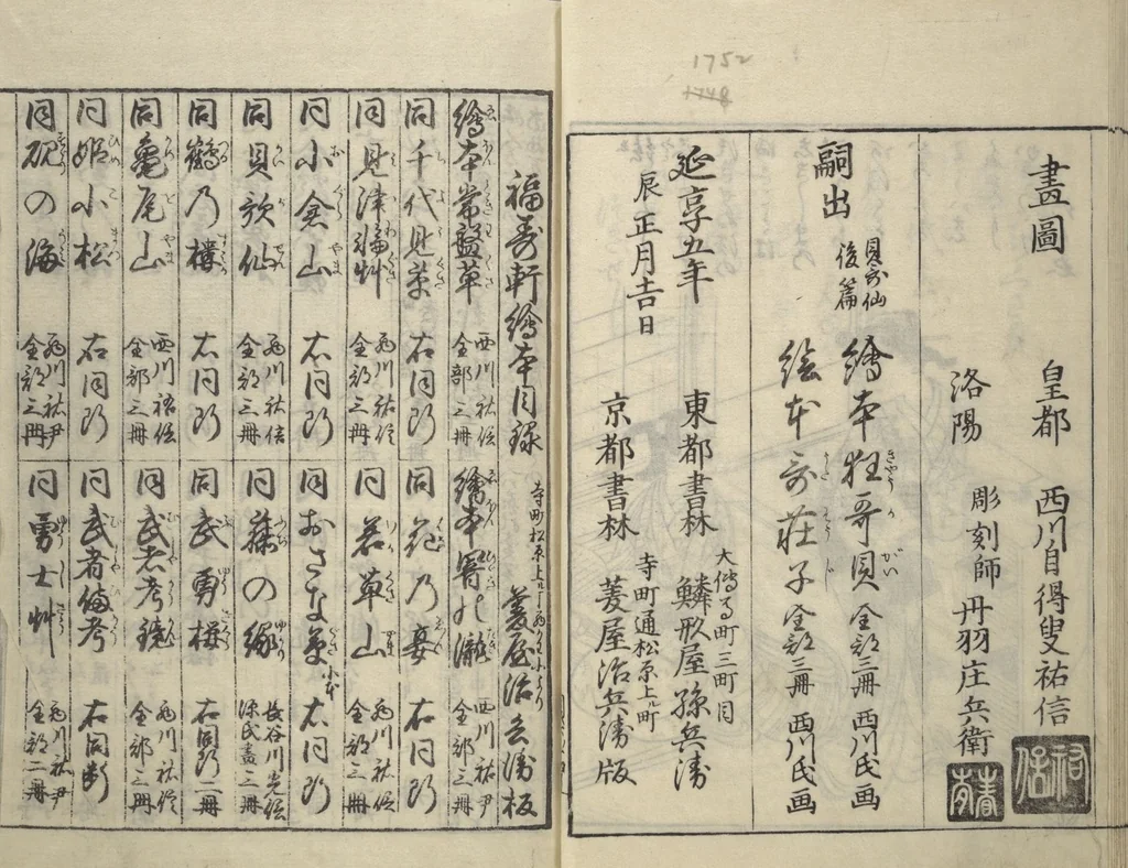 An illustration from Picture Book of Poems on Shells (Kyōkun chūkai ehon kai kasen) : [volume 3], 1748, leaf 14