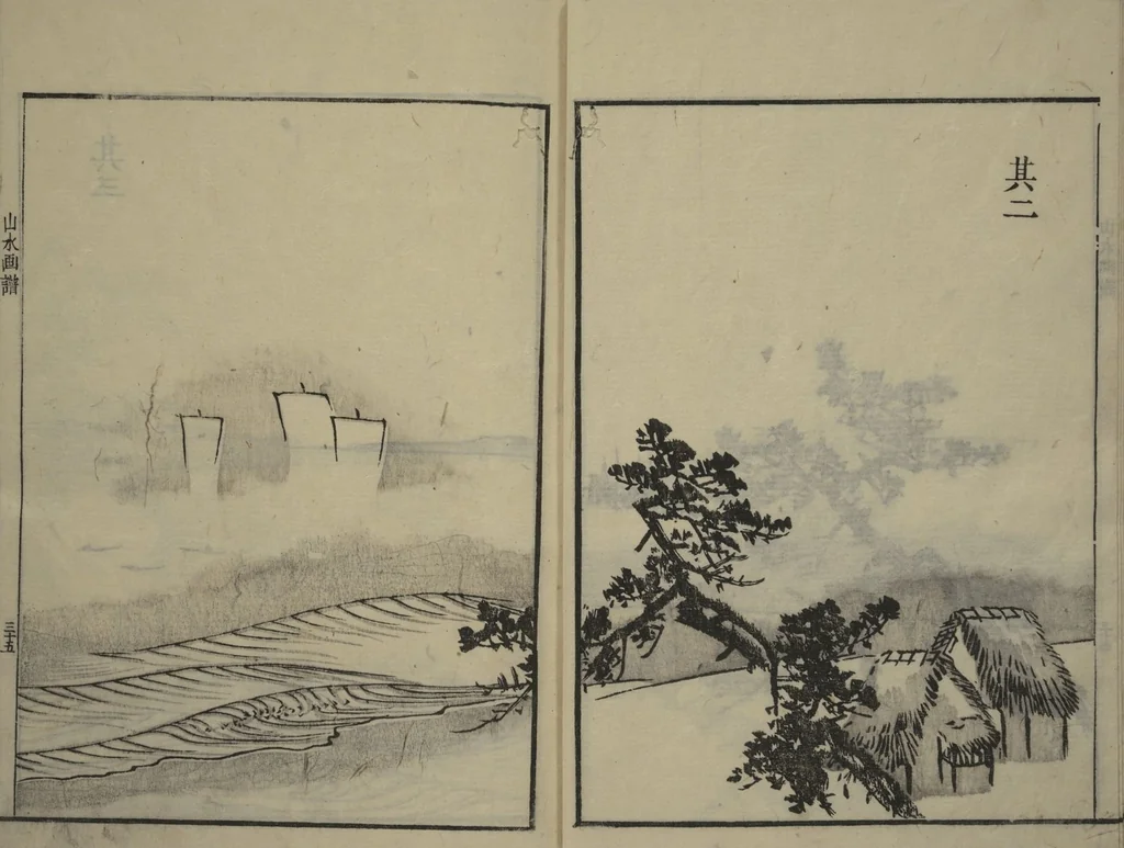 An illustration from Soken Landscape Picture Album (Soken sansui gafu) : [volume 2], 1818, leaf 10
