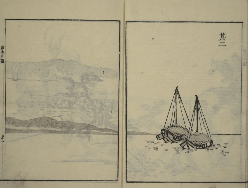 An illustration from Soken Landscape Picture Album (Soken sansui gafu) : [volume 2], 1818, leaf 13