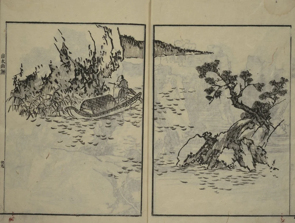 An illustration from Soken Landscape Picture Album (Soken sansui gafu) : [volume 2], 1818, leaf 4