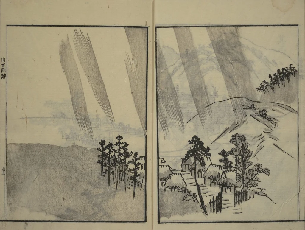An illustration from Soken Landscape Picture Album (Soken sansui gafu) : [volume 2], 1818, leaf 8