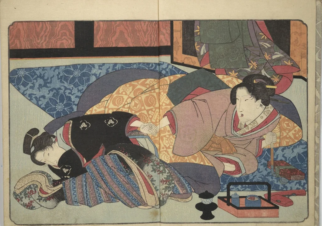 An illustration from Floating Bridge of Heaven (Ama no ukihashi) : [volume 3], 1830, leaf 3