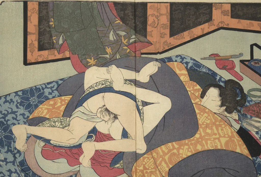 An illustration from Floating Bridge of Heaven (Ama no ukihashi) : [volume 3], 1830, leaf 4