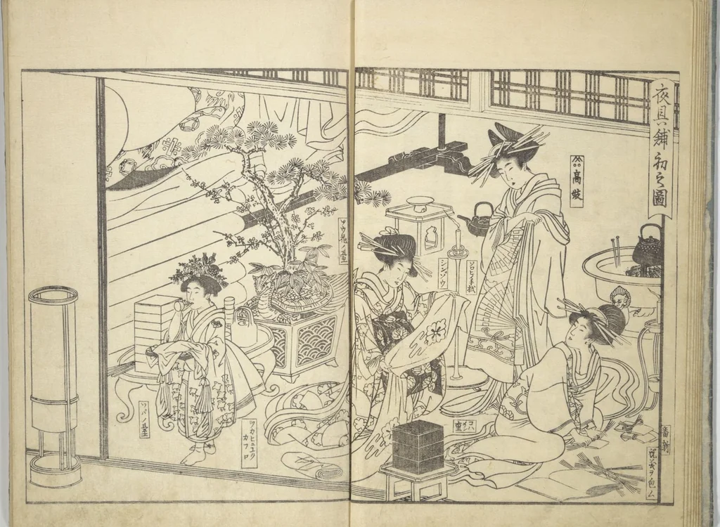 An illustration from Yoshiwara Picture Book of New Year’s Festivities (Seirō ehon nenjū gyōji) : [volume 1], 1804, leaf 10