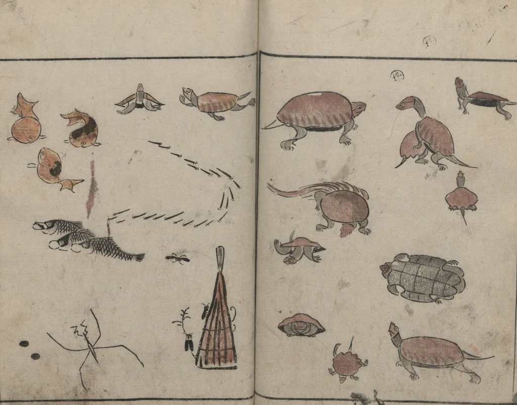 An illustration from Abbreviated Drawing Styles for Birds and Animals (Chōjū ryakuga shiki 鳥獣略画式), 1797, leaf 22