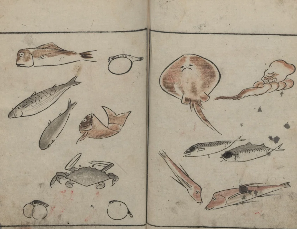 An illustration from Abbreviated Drawing Styles for Birds and Animals (Chōjū ryakuga shiki 鳥獣略画式), 1797, leaf 26