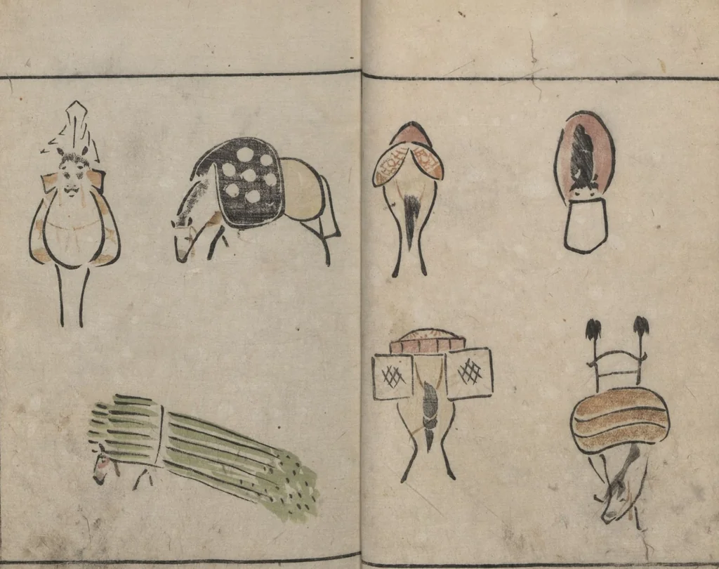 An illustration from Abbreviated Drawing Styles for Birds and Animals (Chōjū ryakuga shiki 鳥獣略画式), 1797, leaf 6