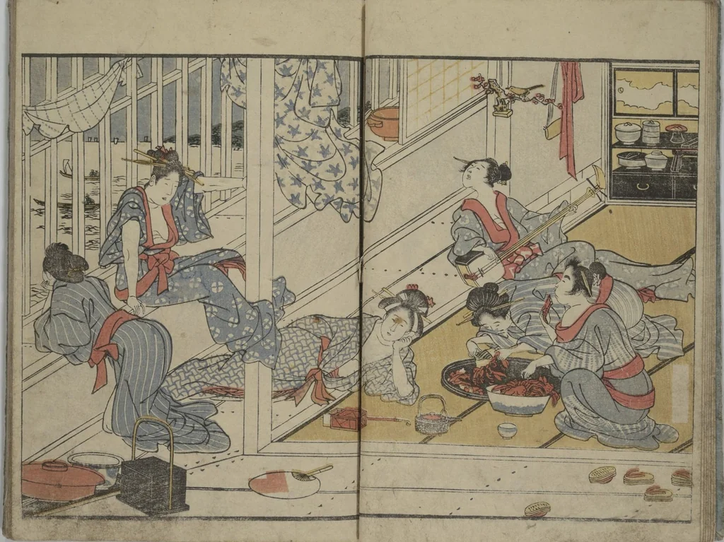 An illustration from Picture Book of Modern Figures of Fashion (Ehon imayō sugata) : [volume 2], 1802, leaf 10