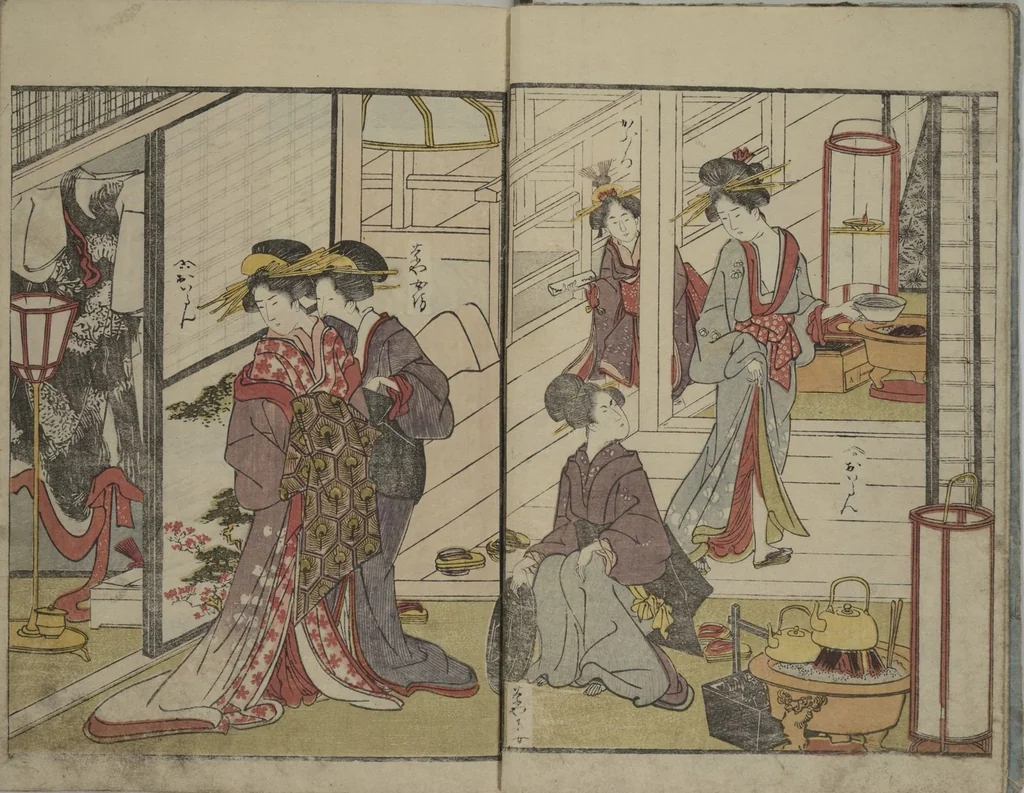 An illustration from Picture Book of Modern Figures of Fashion (Ehon imayō sugata) : [volume 2], 1802, leaf 5