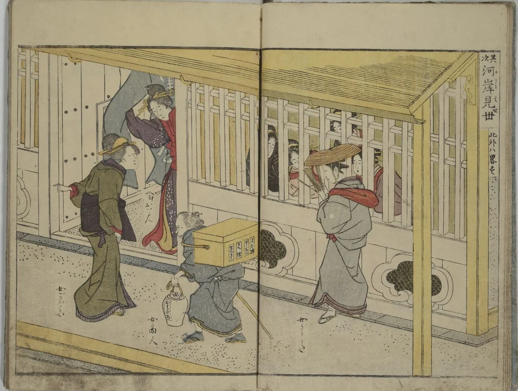 An illustration from Picture Book of Modern Figures of Fashion (Ehon imayō sugata) : [volume 2], 1802, leaf 8