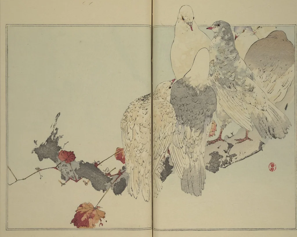 An illustration from Picture Album of Birds and Flowers (Seitei Kachō gafu) : [volume 3], 1891, leaf 16