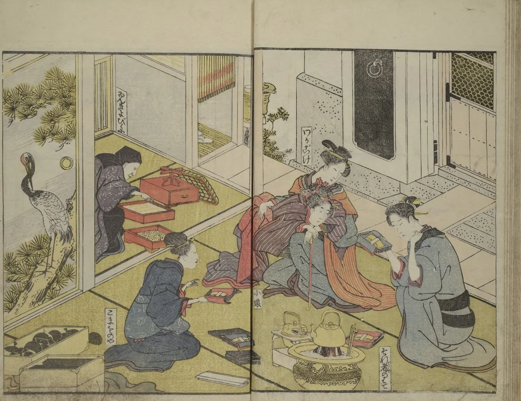 An illustration from Picture Book of Modern Figures of Fashion (Ehon imayō sugata) : [volume 1], 1802, leaf 14