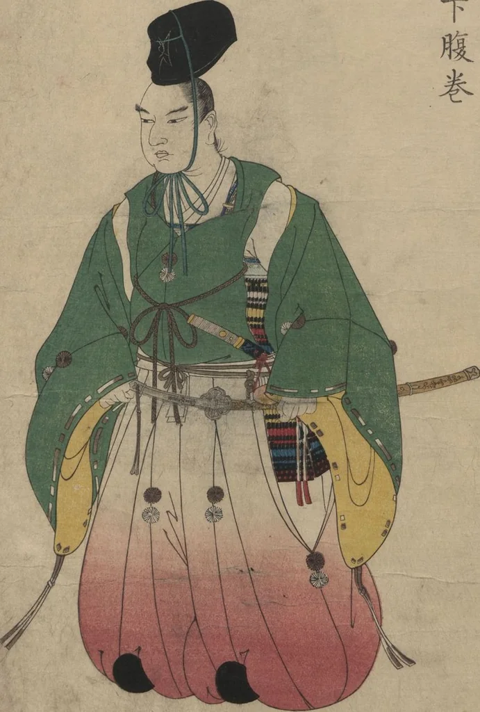 An illustration from Illustrations Showing the Wearing of Arms and Armor (Katchū chakuyōzu 甲冑著用図), 1848, leaf 8