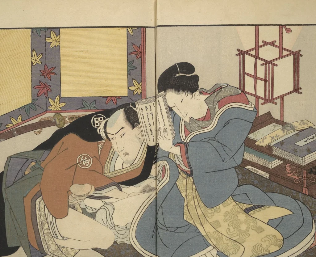 An illustration from Floating Bridge of Heaven (Ama no ukihashi) : [volume 2], 1830, leaf 11