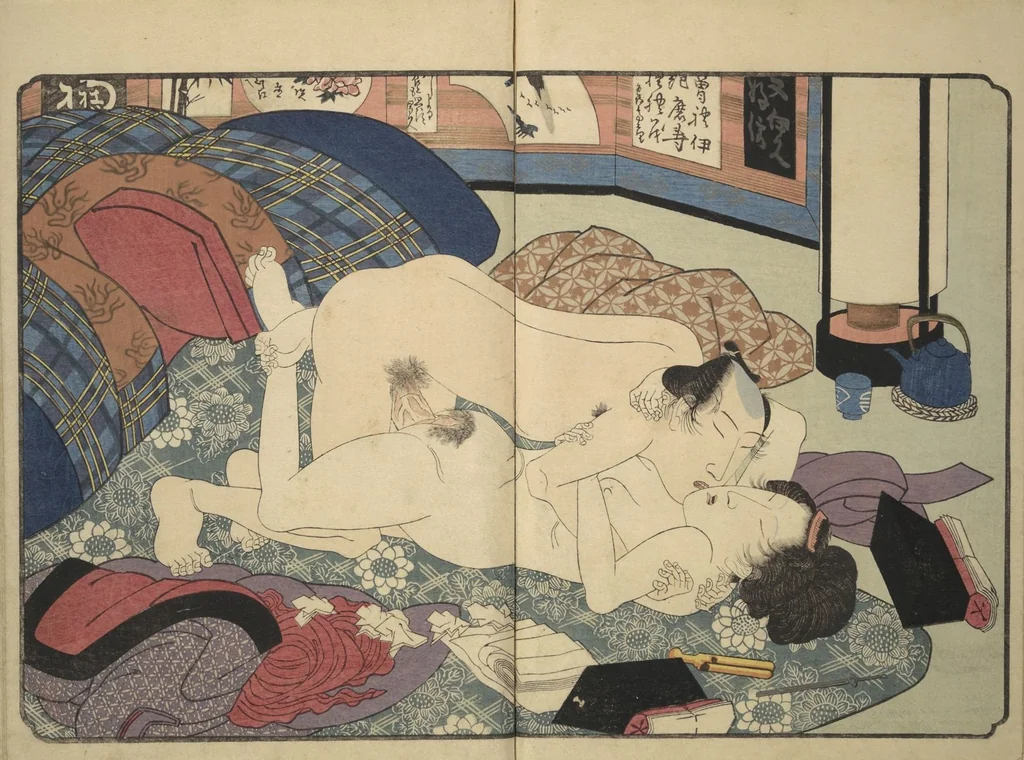 An illustration from Floating Bridge of Heaven (Ama no ukihashi) : [volume 2], 1830, leaf 18