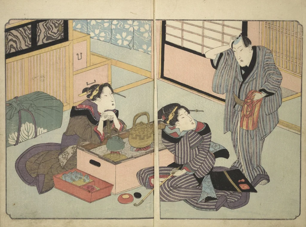 An illustration from Floating Bridge of Heaven (Ama no ukihashi) : [volume 2], 1830, leaf 3