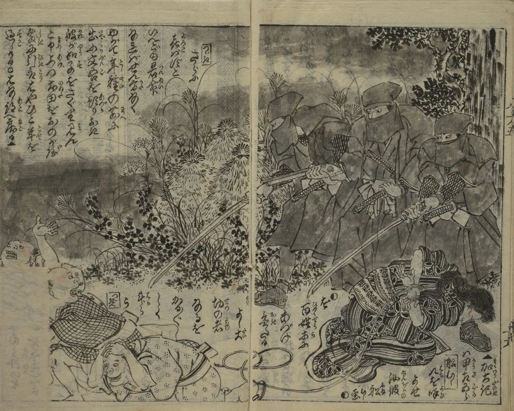 An illustration from Chaps. 4, 5 of Legends of the Dog Warriors (Hakkenden) : [volume 3], 1860, leaf 20