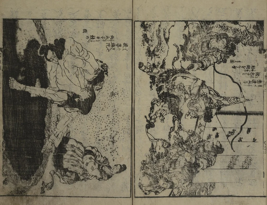 An illustration from The Life of Shakyamuni Illustrated (Shaka goichidaiki zue kan ni) : [volume 2], 1845, leaf 26