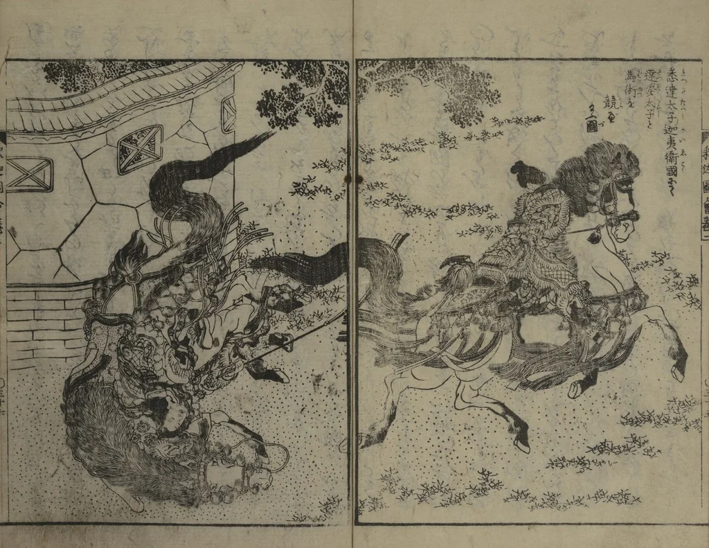 An illustration from The Life of Shakyamuni Illustrated (Shaka goichidaiki zue kan ni) : [volume 2], 1845, leaf 38