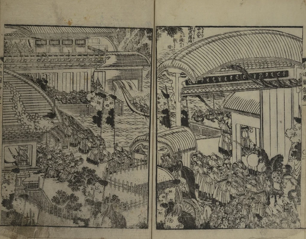 An illustration from The Life of Shakyamuni Illustrated (Shaka goichidaiki zue kan ichi) : [volume 1], 1845, leaf 13