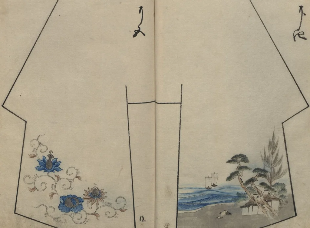 An illustration from Hinagata chō ひながた帳 (Model Book), leaf 13