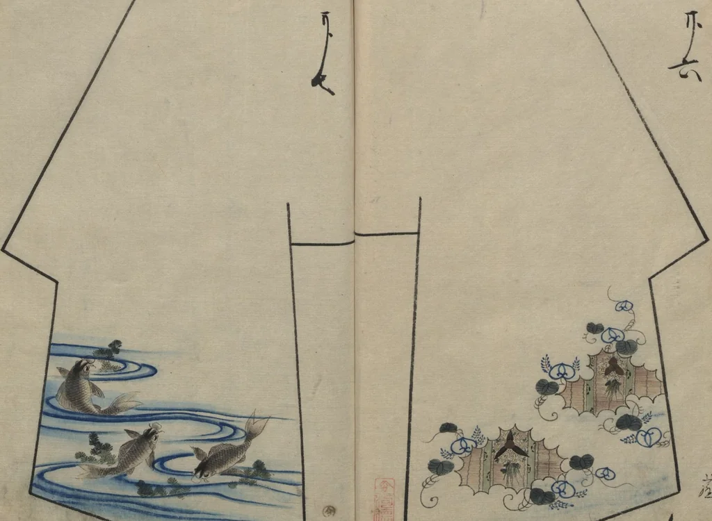 An illustration from Hinagata chō ひながた帳 (Model Book), leaf 14