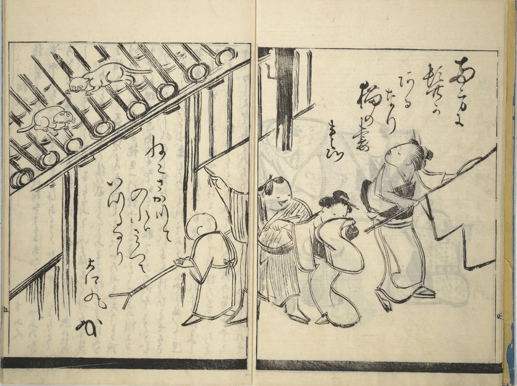 An illustration from Illustrated Poem Book (Katsura kasane かつらかさね) : [volume 2], 1803, leaf 6