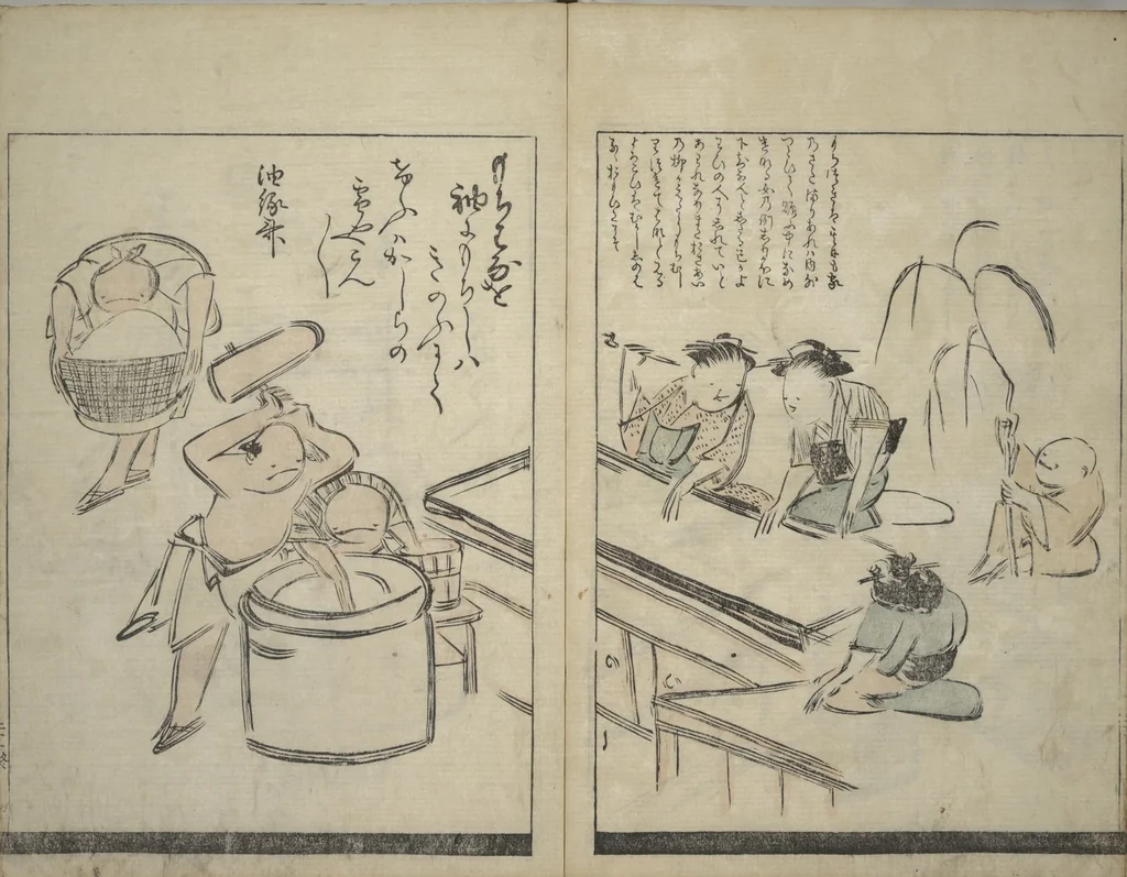 An illustration from Illustrated Poem Book (Katsura kasane かつらかさね) : [volume 1], 1803, leaf 32
