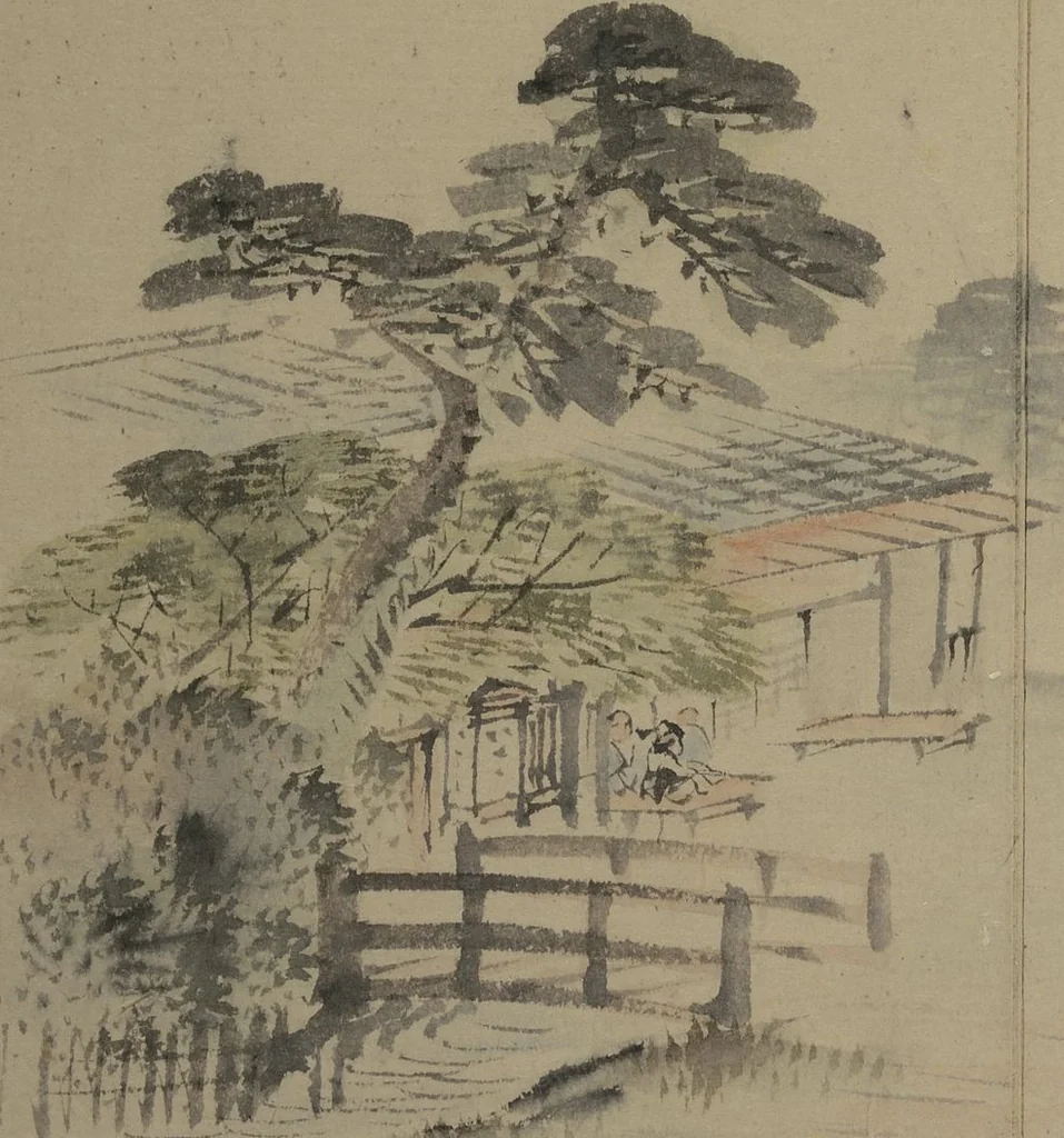 An illustration from Twelve Views of Naniwa (Osaka) (Naniwa jūnikei なにわ十二景), leaf 13