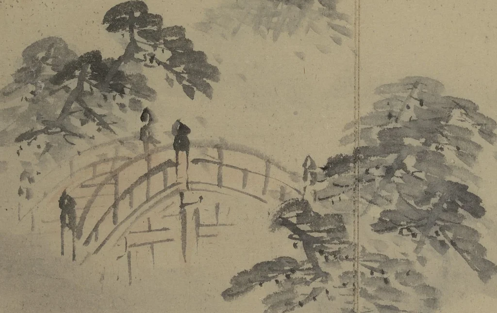An illustration from Twelve Views of Naniwa (Osaka) (Naniwa jūnikei なにわ十二景), leaf 5