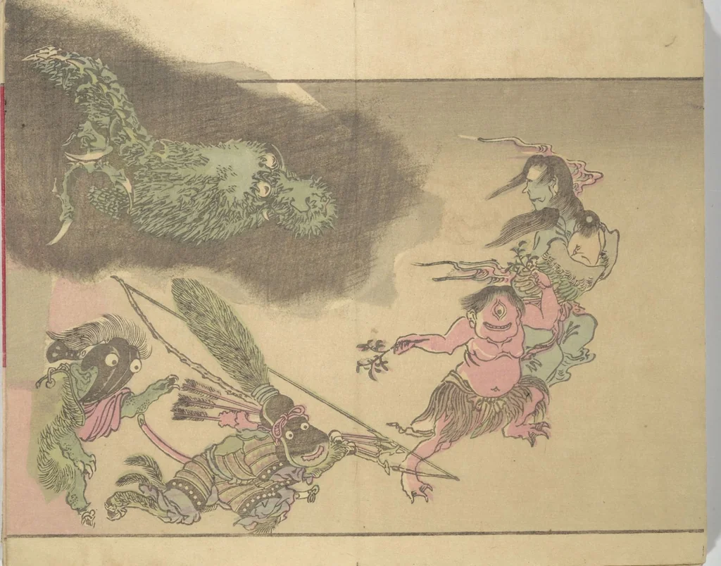 An illustration from Kyōsai’s Pictures of One Hundred Demons (Kyōsai hyakki gadan 暁斎百鬼画談), 1890, leaf 27