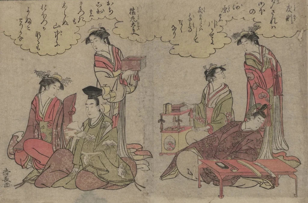 An illustration from Twenty-four Illustrations of Poems of the Thirty-six Poets, 1790, leaf 10
