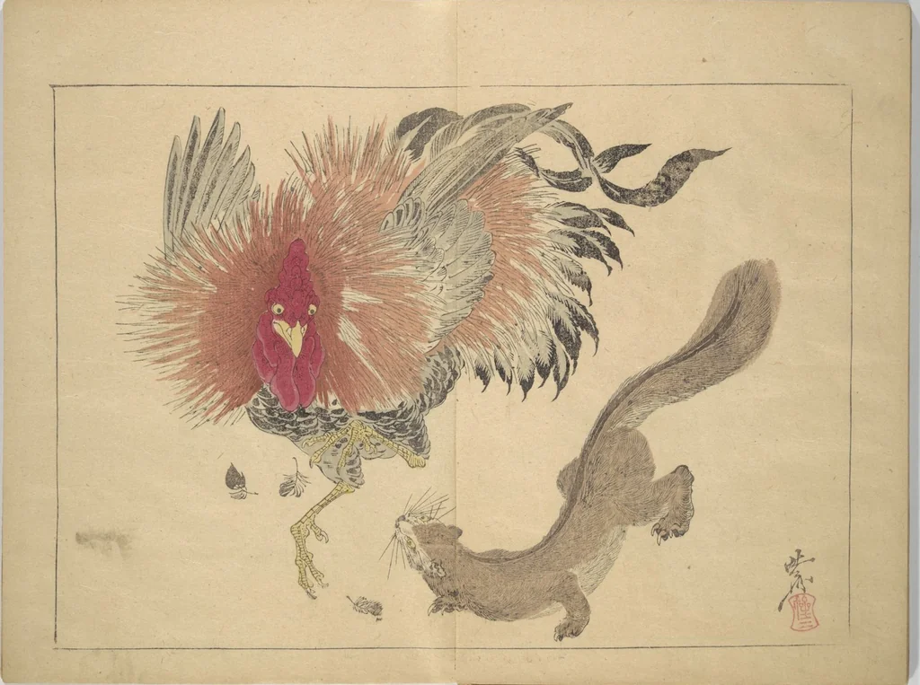 An illustration from Kyōsai’s Drawings for Pleasure (Kyōsai rakuga) : [volume 2], 1881, leaf 16