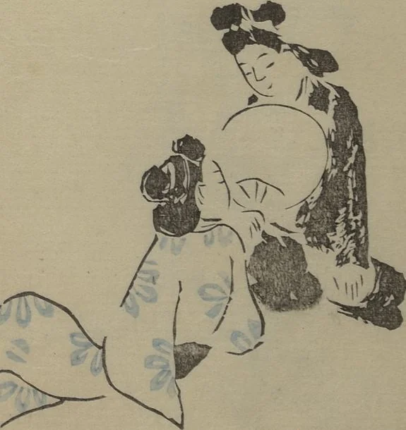 An illustration from How to Draw Figures Simply (Jinbutsu ryakugashiki), 1799, leaf 15