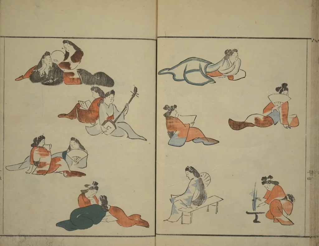 An illustration from How to Draw Figures Simply (Jinbutsu ryakugashiki), 1799, leaf 17